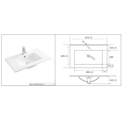Umywalka naszafkowa 80 cm LAVA WHITE 80 DP