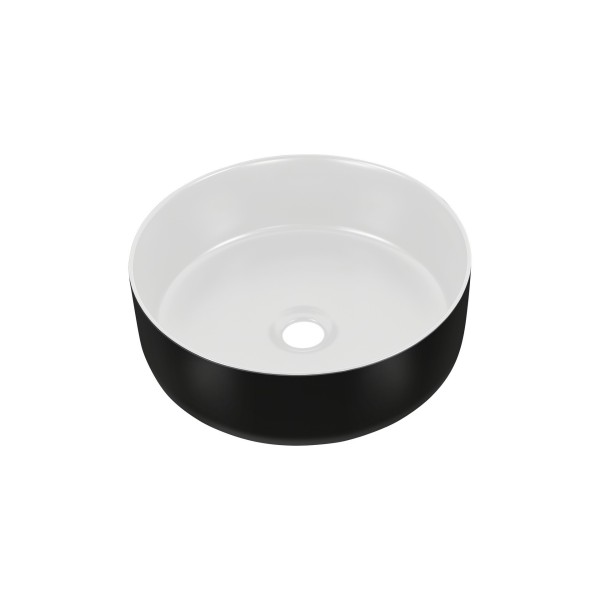 Umywalka nablatowa 36x36 cm SIMPLE 8 WHITE/BLACK 36