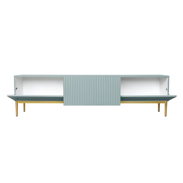 Komoda RTV NICOLE 200 cm szałwia + złote nóżki