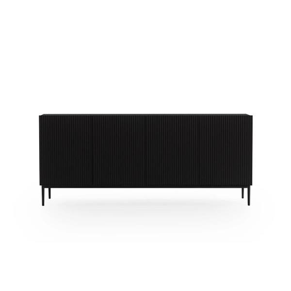 Komoda NICOLE 200 cm - czarny mat / czarne nóżki