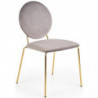 Krzesła tapicerowane ze złotymi nogami K363 popiel