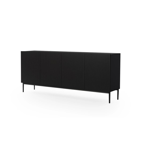 Komoda NICOLE 200 cm - czarny mat / czarne nóżki