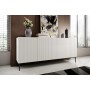 Komoda NICOLE 200 cm - biały mat / czarne nóżki