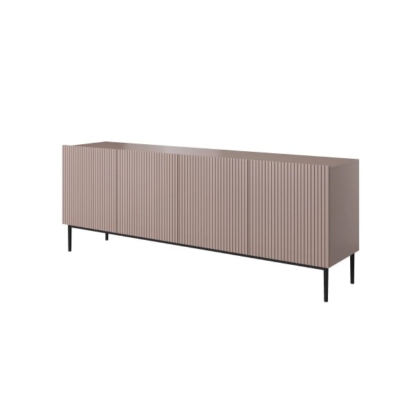 Komoda NICOLE 200 cm - antyczny róż MDF / czarne nóżki