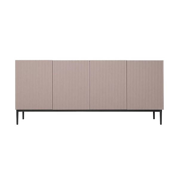 Komoda NICOLE 200 cm - antyczny róż MDF / czarne nóżki