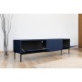 Szafka RTV NICOLE 200 cm - granat MDF / czarne nóżki