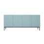 Komoda NICOLE 200 cm - szałwia MDF / czarne nóżki