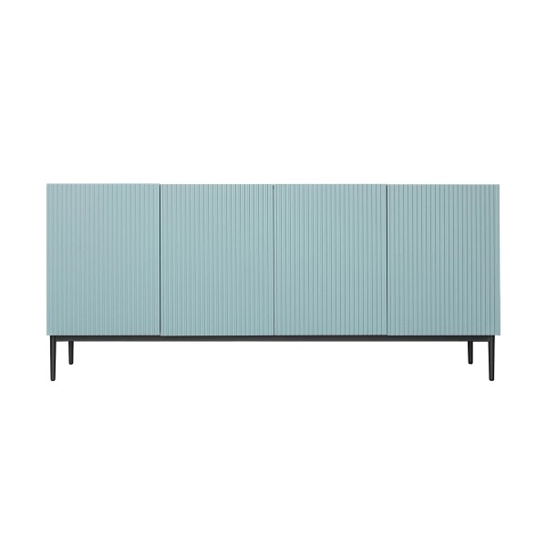 Komoda NICOLE 200 cm - szałwia MDF / czarne nóżki