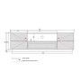 Szafka pod telewizor ASHA 167cm - dąb artisan + rivier stone mat