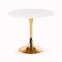 Stół okrągły 75 cm CASEMIRO biały marmur + złoty Halmar