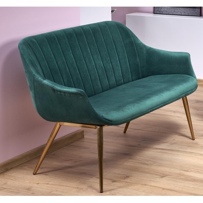 ELEGANCE 2 XL sofa tapicerka - ciemny zielony, nogi - złote