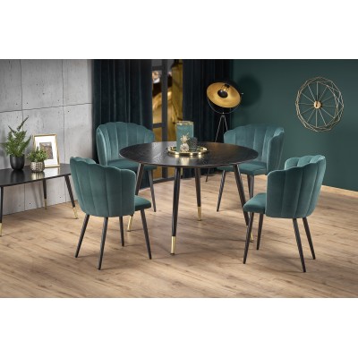 Stół okrągły 120 cm EMBOS czarny + złoty Halmar