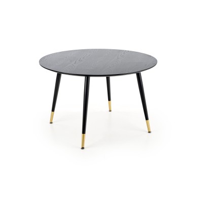 Stół okrągły 120 cm EMBOS czarny + złoty Halmar