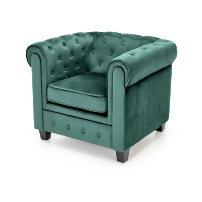Fotel chesterfield ERIKSEN ciemny zielony Halmar