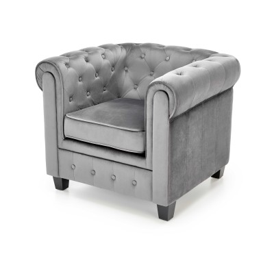 Fotel chesterfield ERIKSEN szary (popielaty) Halmar