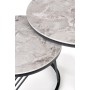 FLAMINGO zestaw 2 ław, popielaty marmur/ czarny (2p1szt)Ławy 