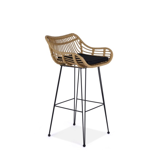 H105 hoker naturalny / czarny (1p2szt)Meble barowe i restauracyjne 