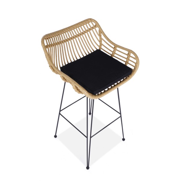 H105 hoker naturalny / czarny (1p2szt)Meble barowe i restauracyjne 