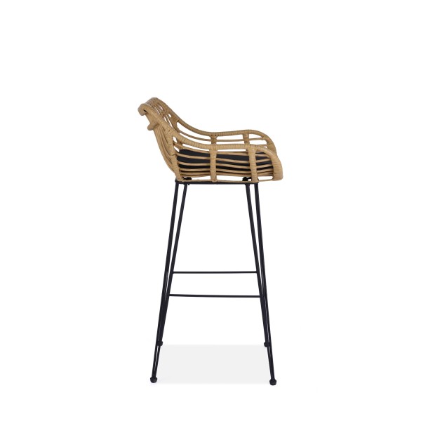 H105 hoker naturalny / czarny (1p2szt)Meble barowe i restauracyjne 
