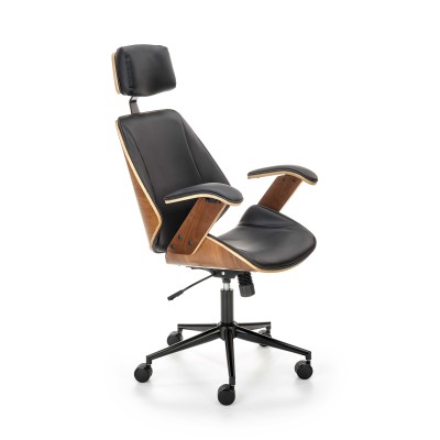 Fotel biurowy designerskiI IGNAZIO orzechowy + czarny Halmar