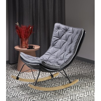 INDIGO fotel bujany ciemny popiel - czarny