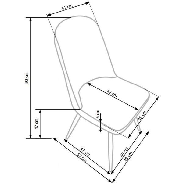 K214 krzesło ciemny kremowy / dąb miodowy (2p4szt)Krzesła metalowe 
