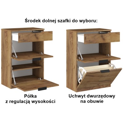 Szafka na buty z szufladą 60 cm GAMA 04 dąb craft złoty