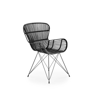 Krzesło rattan czarny K335 Halmar