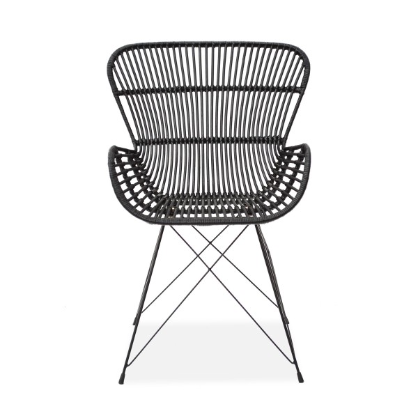 K335 krzesło rattan czarny (2p1szt)Krzesła metalowe 
