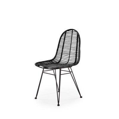 K337 krzesło rattan czarny