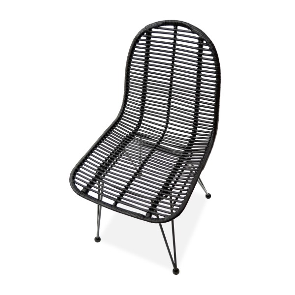 K337 krzesło rattan czarny (2p1szt)Krzesła metalowe 