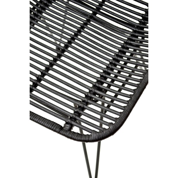 K337 krzesło rattan czarny (2p1szt)Krzesła metalowe 