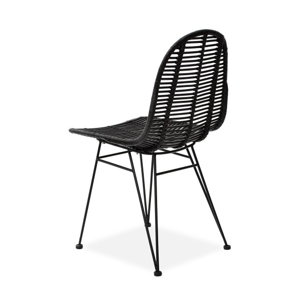 K337 krzesło rattan czarny (2p1szt)Krzesła metalowe 