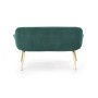 Mała sofa glamour ELEGANCE 2 XL ciemny zielony + złoty Halmar