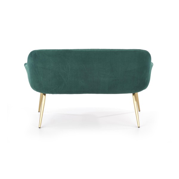 Mała sofa glamour ELEGANCE 2 XL ciemny zielony + złoty Halmar