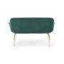 Mała sofa glamour ELEGANCE 2 XL ciemny zielony + złoty