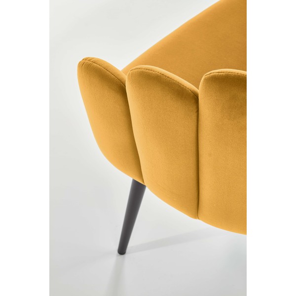 K410 krzesło musztardowy velvet (1p1szt)Krzesła metalowe 
