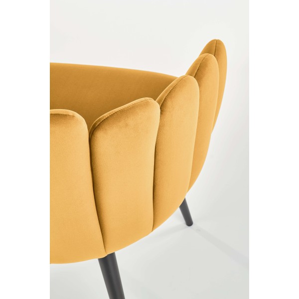 K410 krzesło musztardowy velvet (1p1szt)Krzesła metalowe 