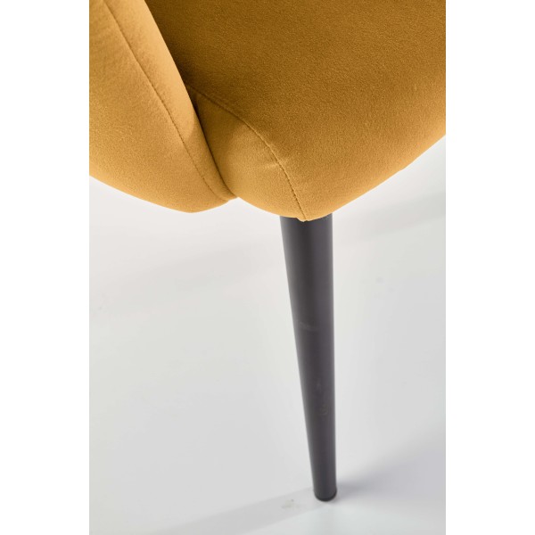 K410 krzesło musztardowy velvet (1p1szt)Krzesła metalowe 