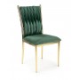 Krzesła welurowe na złotych nogach K436 ciemny zielony Halmar