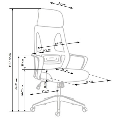 Ergonomiczne fotele biurowe VALDEZ popiel Halmar