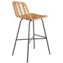 Hoker rattanowy z oparciem H97 naturalny + czarny Halmar