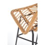 Hoker rattanowy z oparciem H97 naturalny + czarny Halmar