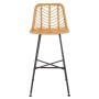 Hoker rattanowy z oparciem H97 naturalny + czarny Halmar