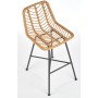 Hoker rattanowy z oparciem H97 naturalny + czarny Halmar