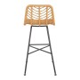 Hoker rattanowy z oparciem H97 naturalny + czarny