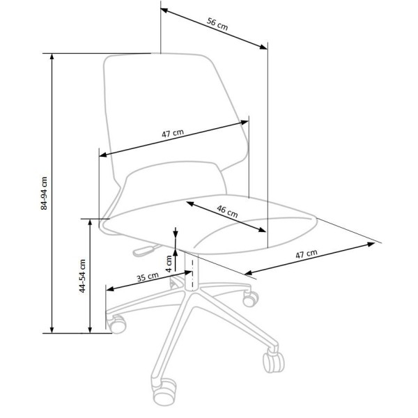 Krzesło młodzieżowe do biurka GRAVITY czarny / popiel Halmar