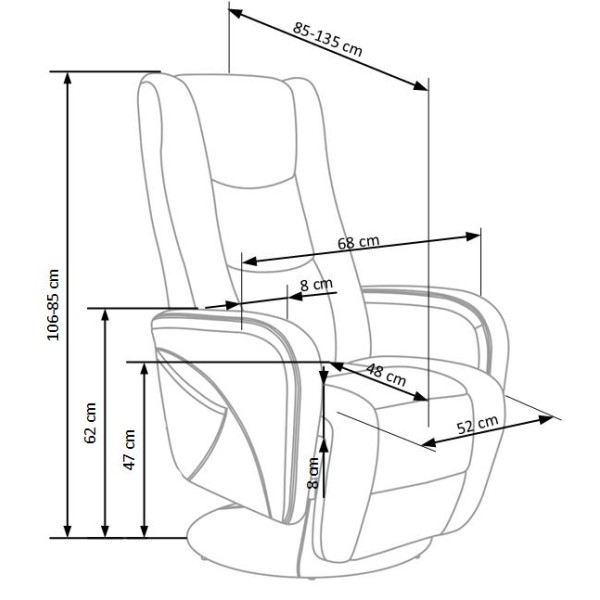 PULSAR recliner z funkcją masażu cappuccinoMeble wypoczynkowe 