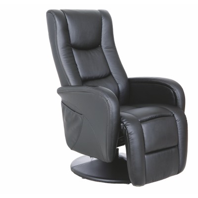 Fotel z funkcją masażu czarny PULSAR recliner  Halmar