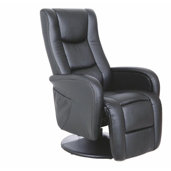 Fotel z funkcją masażu czarny PULSAR recliner  Halmar
